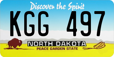 ND license plate KGG497