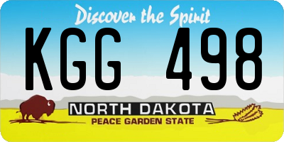 ND license plate KGG498