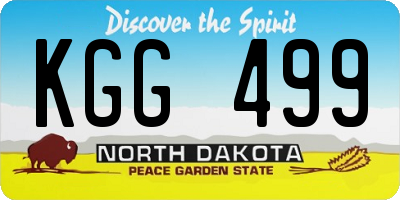 ND license plate KGG499