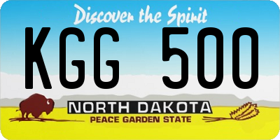ND license plate KGG500
