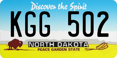 ND license plate KGG502