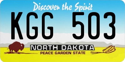 ND license plate KGG503