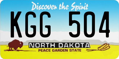 ND license plate KGG504
