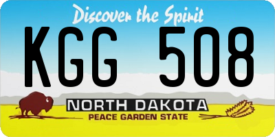 ND license plate KGG508