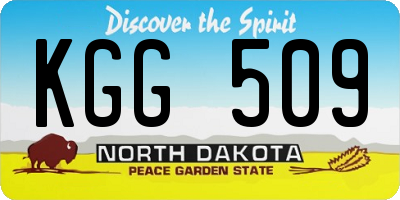 ND license plate KGG509
