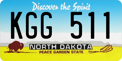 ND license plate KGG511