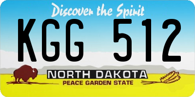 ND license plate KGG512