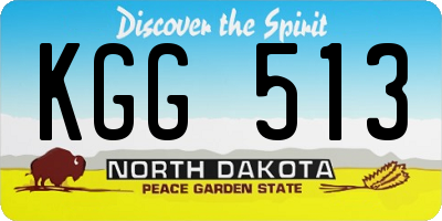 ND license plate KGG513