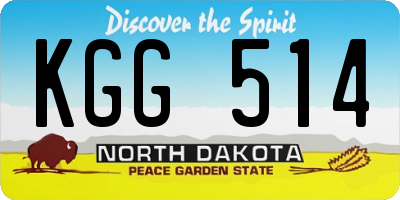 ND license plate KGG514
