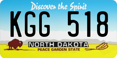 ND license plate KGG518