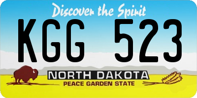 ND license plate KGG523