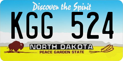 ND license plate KGG524
