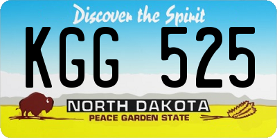 ND license plate KGG525