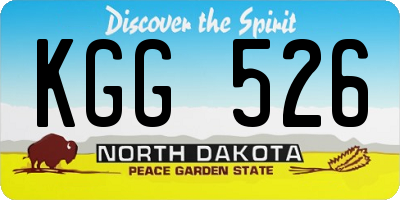 ND license plate KGG526