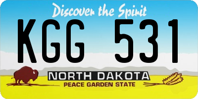 ND license plate KGG531