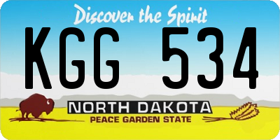 ND license plate KGG534