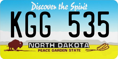 ND license plate KGG535