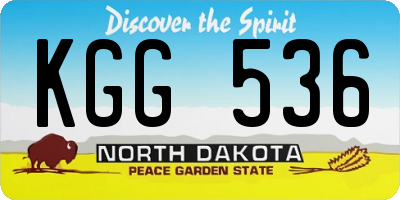 ND license plate KGG536