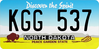 ND license plate KGG537