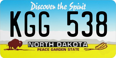 ND license plate KGG538