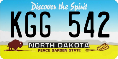 ND license plate KGG542