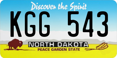 ND license plate KGG543