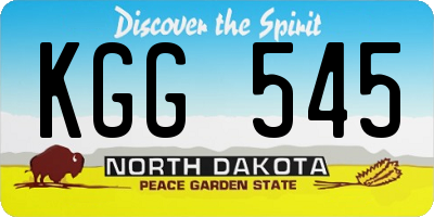 ND license plate KGG545
