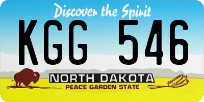ND license plate KGG546