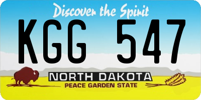 ND license plate KGG547