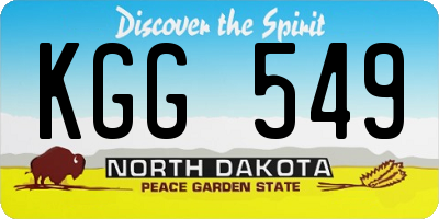ND license plate KGG549