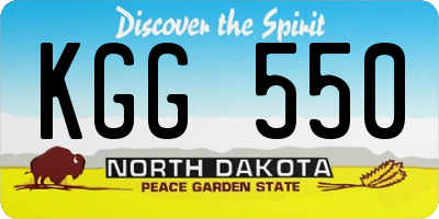 ND license plate KGG550