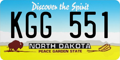 ND license plate KGG551