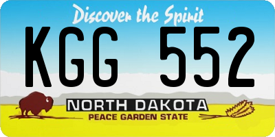 ND license plate KGG552