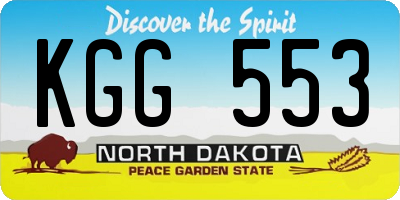ND license plate KGG553
