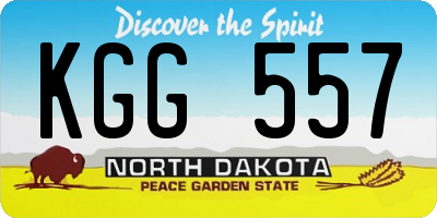 ND license plate KGG557