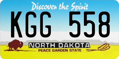 ND license plate KGG558