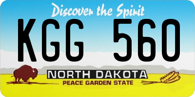 ND license plate KGG560