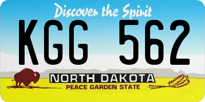 ND license plate KGG562