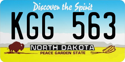 ND license plate KGG563