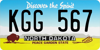 ND license plate KGG567
