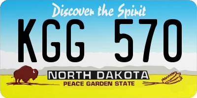 ND license plate KGG570
