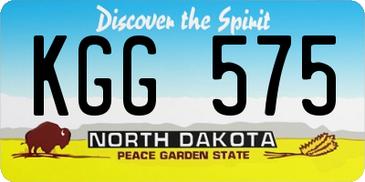 ND license plate KGG575