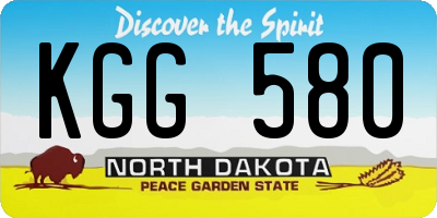 ND license plate KGG580