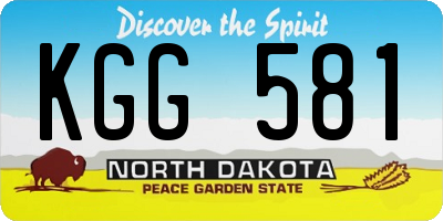 ND license plate KGG581