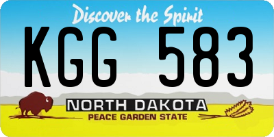 ND license plate KGG583