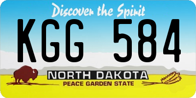 ND license plate KGG584
