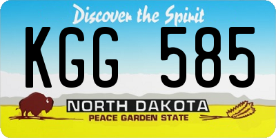ND license plate KGG585