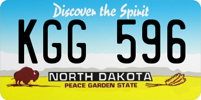 ND license plate KGG596