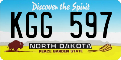 ND license plate KGG597