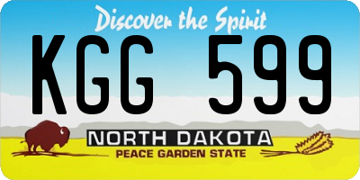 ND license plate KGG599